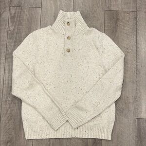 Lucky Brand Men’s Half Mock Neck Button Sweater Tan Size Medium